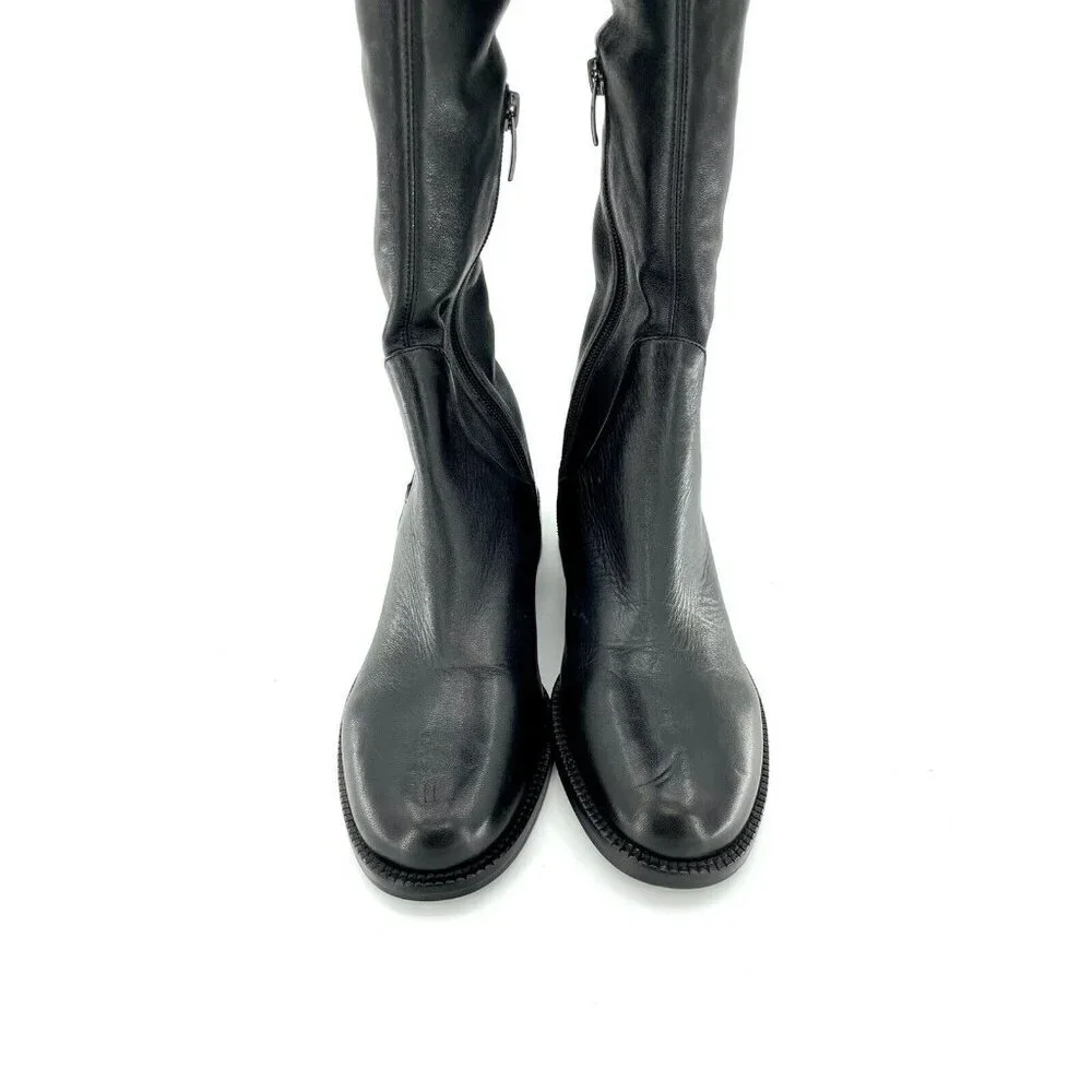 Via Spiga Boots Boni Over the Knee Black Leather Tall Riding SZ 5.5 New